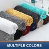 imageSmiry Chenille Bathroom Rugs 36x24 and UShaped Toilet Bath Rugs 20x20 Extra Soft and Absorbent Shaggy Bath Mat Machine Washable NonSlip Plush Carpet Black