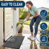 imageSmiry Front Door Mat Outside Entrance Grey 295quot x 17quot and Bathroom Rugs Mat Grey 30quot x 20quot 2 Item Bundle