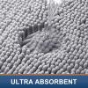 imageSmiry Luxury Chenille Toilet Rugs UShaped 24x20 Soft Absorbent NonSlip Contour Bathroom Rugs for Toilet Machine Washable Contoured Bath Mats Light Grey