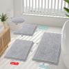 imageSmiry Luxury Chenille Toilet Rugs UShaped 24x20 Soft Absorbent NonSlip Contour Bathroom Rugs for Toilet Machine Washable Contoured Bath Mats Light Grey