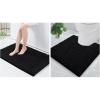 imageSmiry Chenille Bathroom Rugs 36x24 and UShaped Toilet Bath Rugs 20x20 Extra Soft and Absorbent Shaggy Bath Mat Machine Washable NonSlip Plush Carpet Black