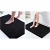 imageSmiry Luxury Chenille Bath Rug Set 2 Piece Extra Soft and Absorbent Shaggy Bathroom Mat Rugs Machine Washable NonSlip Plush Carpet Runner for Tub Shower and Bath Room24x1636x 24Black