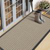 imageSmiry Front Door Mat Outside Entrance Heavy Duty Natural Rubber Doormat Non Slip Trap Dirt and Moisture Easy Clean Low Profile Welcome Floor Mats for Indoor Outdoor Entry 295x17 Inch BlackBeige
