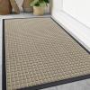 imageSmiry Front Door Mat Outside Entrance Heavy Duty Natural Rubber Doormat Non Slip Trap Dirt and Moisture Easy Clean Low Profile Welcome Floor Mats for Indoor Outdoor Entry 295x17 Inch BlackBeige