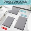 imageSmiry Memory Foam Bathroom Rugs Sets 2 Piece Soft Absorbent Machine Washable Non Slip Shaggy Bath Rug Set for Tub Shower and Floor 30x2024x16 Medium GreyMedium Grey