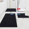 imageSmiry Rectangle Table Cloth 60x84 Inch and Luxury Chenille Bath Rug 24x16Clear and Black