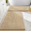 imageSmiry Bathroom Rugs and Mats Set of 5 Non Slip Absorbent Shaggy Bath Rug for Tub Shower and Bath Room 30quotx20quot24quotx16quot30quotx20quot24quotx16quot24quotx20quotBeige