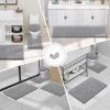 imageSmiry Bathroom Rugs and Mats Set of 5 Non Slip Absorbent Shaggy Bath Rug for Tub Shower and Bath Room 30quotx20quot24quotx16quot30quotx20quot24quotx16quot24quotx20quot Grey