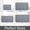 imageSmiry Memory Foam Bath Mat Set 30x20 and 36quotx24quot Dark Grey Super Soft Absorbent Bathroom Rugs Non Slip Bath Rug Runner for Shower Bathroom Floors