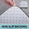 imageSmiry Memory Foam Bath Mat Set 30x20 and 36quotx24quot Dark Grey Super Soft Absorbent Bathroom Rugs Non Slip Bath Rug Runner for Shower Bathroom Floors
