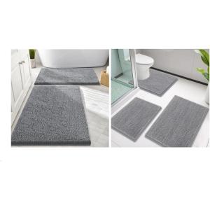 imageSmiry Bathroom Rugs and Mats Set of 5 Non Slip Absorbent Shaggy Bath Rug for Tub Shower and Bath Room 30quotx20quot24quotx16quot30quotx20quot24quotx16quot24quotx20quot Grey