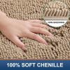 image:imageSmiry Chenille Bathroom Rugs 30x20 and UShaped Toilet Bath Rugs 20x20 Extra Soft and Absorbent Shaggy Bath Mat Machine Washable NonSlip Plush Carpet Beige