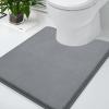 image:imageSmiry Memory Foam Bath Mat 30x20 and 24x20 UShaped Toilet Extra Soft Absorbent Bathroom Rugs Non Slip Bath Rug Runner for Shower Bathroom Floors Dark Grey