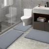 image:imageSmiry Memory Foam Bath Mat 30x20 and 24x20 UShaped Toilet Extra Soft Absorbent Bathroom Rugs Non Slip Bath Rug Runner for Shower Bathroom Floors Dark Grey