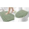 image:imageSmiry Bathroom Rugs 24x16 and Toilet Lid Cover 175x15 Soft and Absorbent Bath Mat Machine Washable NonSlip Plush Carpet Runner for Tub Shower and Floor Home DecorSage Green
