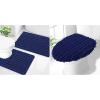 image:imageSmiry Bathroom Rugs Sets 2 Piece30x20 Plus 24x20 and Toilet Lid Cover 175x15 Soft and Absorbent Bath Mat Machine Washable NonSlip Plush Carpet Runner for Tub Shower and Home DecorNavy Blue