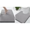 image:imageSmiry Memory Foam Bath Mat 24x16 and 24x20 UShaped Toilet Extra Soft Absorbent Bathroom Rugs Non Slip Bath Rug Runner for Shower Bathroom Floors Grey