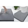 image:imageSmiry Memory Foam Bath Mat 30x20 and 24x20 UShaped Toilet Extra Soft Absorbent Bathroom Rugs Non Slip Bath Rug Runner for Shower Bathroom Floors Dark Grey