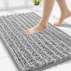 image:imageSmiry Bathroom Rugs Mat Set 2 Piece 30X20UShaped 24x20 Extra Soft Absorbent Non Slip Rubber Backing Machine Washable Quick Dry Chenille Bath Rug Set for Tub Shower and FloorLight Grey