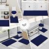 image:imageSmiry Bathroom Rugs U Shaped 24x20 and Toilet Lid Cover 175x15 Soft and Absorbent Bath Mat Machine Washable NonSlip Plush Carpet Runner for Tub Shower and Floor Home DecorNavy Blue