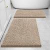 image:imageSmiry Bathroom Rugs and Mats Set of 3 Non Slip Absorbent Shaggy Bath Rug for Tub Shower and Bath Room 24 x 1624 x 1630 x 20 Beige