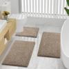 image:imageSmiry Bathroom Rugs and Mats Set of 3 Non Slip Absorbent Shaggy Bath Rug for Tub Shower and Bath Room 24 x 1624 x 1630 x 20 Beige