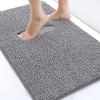image:imageSmiry Chenille Bathroom Rugs 24x16 and UShaped Toilet Bath Rugs 24x20 Extra Soft and Absorbent Shaggy Bath Mat Machine Washable NonSlip Plush Carpet Grey