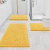 image:imageSmiry Chenille Bathroom Rugs 30x20 and UShaped Toilet Bath Rugs 20x20 Extra Soft and Absorbent Shaggy Bath Mat Machine Washable NonSlip Plush Carpet Yellow
