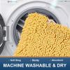 image:imageSmiry Chenille Bathroom Rugs 30x20 and UShaped Toilet Bath Rugs 20x20 Extra Soft and Absorbent Shaggy Bath Mat Machine Washable NonSlip Plush Carpet Yellow