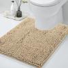 image:imageSmiry Chenille Bathroom Rugs 30x20 and UShaped Toilet Bath Rugs 24x20 Extra Soft and Absorbent Shaggy Bath Mat Machine Washable NonSlip Plush Carpet Beige