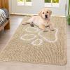 image:imageSmiry Dog Door Mat for Muddy Paws Absorbent Dirt Trapper Non Slip Quick Dry Washable Chenille Mat for Mud Dogs Entry Rug for Indoor and Outdoor 30x20 Inches Dark Grey and WhiteBeige and White