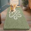 image:imageSmiry Dog Door Mat for Muddy Paws Absorbent Dirt Trapper Non Slip Quick Dry Washable Chenille Mat for Mud Dogs Entry Rug for Indoor and Outdoor 30x20 Inches Dark Grey and WhiteSage Green and White