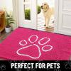 image:imageSmiry Dog Door Mat for Muddy Paws Absorbent Dirt Trapper Non Slip Quick Dry Washable Chenille Mat for Mud Dogs Entry Rug for Indoor and Outdoor 30x20 Inches Dark Grey and WhiteHot Pink and White