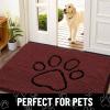 image:imageSmiry Dog Door Mat for Muddy Paws Absorbent Dirt Trapper Non Slip Quick Dry Washable Chenille Mat for Mud Dogs Entry Rug for Indoor and Outdoor 30x20 Inches Dark Grey and WhiteCaramel Russet and Black