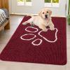 image:imageSmiry Dog Door Mat for Muddy Paws Absorbent Dirt Trapper Non Slip Quick Dry Washable Chenille Mat for Mud Dogs Entry Rug for Indoor and Outdoor 30x20 Inches Dark Grey and WhiteBurgundy and White
