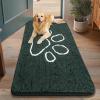image:imageSmiry Dog Door Mat for Muddy Paws Absorbent Dirt Trapper Non Slip Quick Dry Washable Chenille Mat for Mud Dogs Entry Rug for Indoor and Outdoor 30x20 Inches Dark Grey and WhiteGreen and White