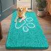 image:imageSmiry Dog Door Mat for Muddy Paws Absorbent Dirt Trapper Non Slip Quick Dry Washable Chenille Mat for Mud Dogs Entry Rug for Indoor and Outdoor 30x20 Inches Dark Grey and WhiteTurquoise and White