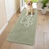 image:imageSmiry Dog Door Mat for Muddy Paws Absorbent Dirt Trapper Non Slip Quick Dry Washable Chenille Mat for Mud Dogs Entry Rug for Indoor and Outdoor 30x20 Inches Dark Grey and WhiteSage Green and White