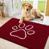 image:imageSmiry Dog Door Mat for Muddy Paws Absorbent Dirt Trapper Non Slip Quick Dry Washable Chenille Mat for Mud Dogs Entry Rug for Indoor and Outdoor 30x20 Inches Dark Grey and WhiteRed and White