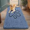 image:imageSmiry Dog Door Mat for Muddy Paws Absorbent Dirt Trapper Non Slip Quick Dry Washable Chenille Mat for Mud Dogs Entry Rug for Indoor and Outdoor 30x20 Inches Dark Grey and WhiteAiry Blue and Black