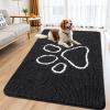 image:imageSmiry Dog Door Mat for Muddy Paws Absorbent Dirt Trapper Non Slip Quick Dry Washable Chenille Mat for Mud Dogs Entry Rug for Indoor and Outdoor 30x20 Inches Dark Grey and WhiteBlack and White