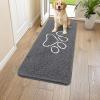 image:imageSmiry Dog Door Mat for Muddy Paws Absorbent Dirt Trapper Non Slip Quick Dry Washable Chenille Mat for Mud Dogs Entry Rug for Indoor and Outdoor 30x20 Inches Dark Grey and WhiteDark Grey and White