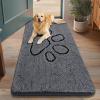 image:imageSmiry Dog Door Mat for Muddy Paws Absorbent Dirt Trapper Non Slip Quick Dry Washable Chenille Mat for Mud Dogs Entry Rug for Indoor and Outdoor 30x20 Inches Dark Grey and WhiteDark Grey and Black
