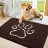 image:imageSmiry Dog Door Mat for Muddy Paws Absorbent Dirt Trapper Non Slip Quick Dry Washable Chenille Mat for Mud Dogs Entry Rug for Indoor and Outdoor 30x20 Inches Dark Grey and WhiteBrown and White
