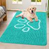 image:imageSmiry Dog Door Mat for Muddy Paws Absorbent Dirt Trapper Non Slip Quick Dry Washable Chenille Mat for Mud Dogs Entry Rug for Indoor and Outdoor 30x20 Inches Dark Grey and WhiteTurquoise and White