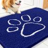 image:imageSmiry Dog Door Mat for Muddy Paws Absorbent Dirt Trapper Non Slip Quick Dry Washable Chenille Mat for Mud Dogs Entry Rug for Indoor and Outdoor 30x20 Inches Dark Grey and WhiteNavy Blue and White