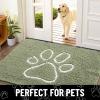 image:imageSmiry Dog Door Mat for Muddy Paws Absorbent Dirt Trapper Non Slip Quick Dry Washable Chenille Mat for Mud Dogs Entry Rug for Indoor and Outdoor 30x20 Inches Dark Grey and WhiteSage Green and White