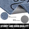 image:imageSmiry Dog Door Mat for Muddy Paws Absorbent Dirt Trapper Non Slip Quick Dry Washable Chenille Mat for Mud Dogs Entry Rug for Indoor and Outdoor 30x20 Inches Dark Grey and WhiteAiry Blue and Black