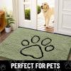 image:imageSmiry Dog Door Mat for Muddy Paws Absorbent Dirt Trapper Non Slip Quick Dry Washable Chenille Mat for Mud Dogs Entry Rug for Indoor and Outdoor 30x20 Inches Dark Grey and WhiteSage Green and Black