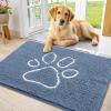 image:imageSmiry Dog Door Mat for Muddy Paws Absorbent Dirt Trapper Non Slip Quick Dry Washable Chenille Mat for Mud Dogs Entry Rug for Indoor and Outdoor 30x20 Inches Dark Grey and WhiteAiry Blue and White